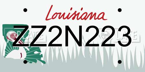 ZZ2N223 Louisiana License Plate