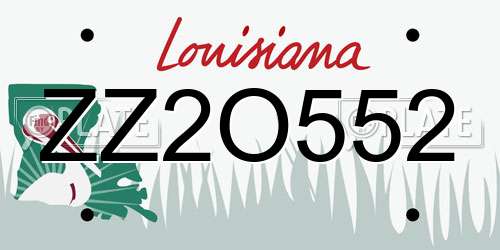 ZZ2O552 Louisiana License Plate