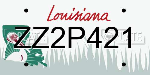 ZZ2P421 Louisiana License Plate