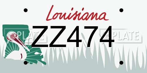ZZ474 Louisiana License Plate