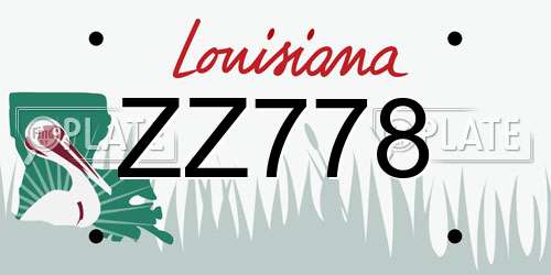 ZZ778 Louisiana License Plate