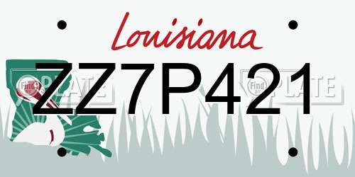 ZZ7P421 Louisiana License Plate