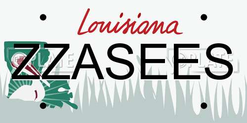 ZZASEES Louisiana License Plate