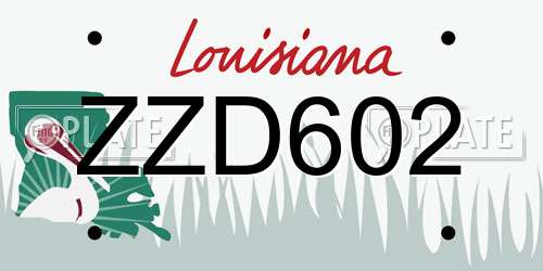 ZZD602 Louisiana License Plate