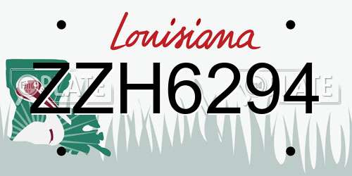 ZZH6294 Louisiana License Plate