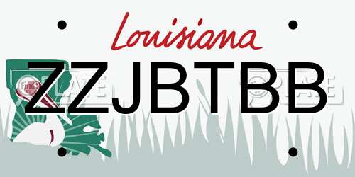 ZZJBTBB Louisiana License Plate