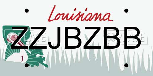 ZZJBZBB Louisiana License Plate
