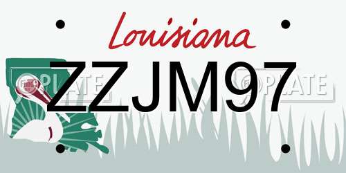 ZZJM97 Louisiana License Plate