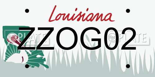 ZZOG02 Louisiana License Plate