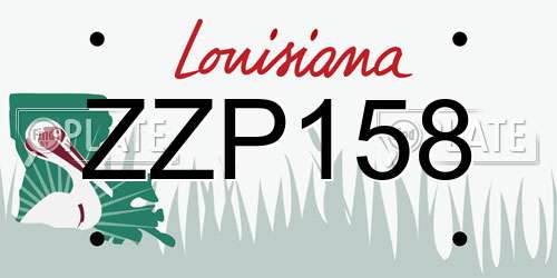 ZZP158 Louisiana License Plate