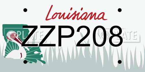 ZZP208 Louisiana License Plate