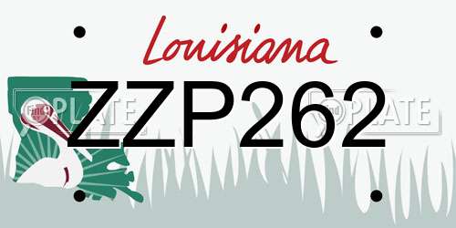 ZZP262 Louisiana License Plate