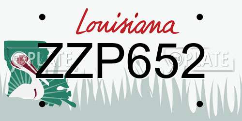 ZZP652 Louisiana License Plate