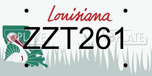ZZT261 Louisiana License Plate