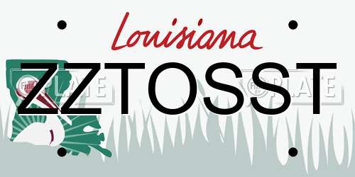 ZZTOSST Louisiana License Plate