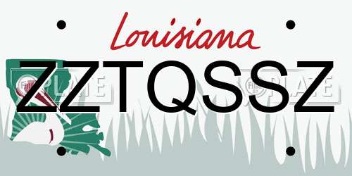 ZZTQSSZ Louisiana License Plate