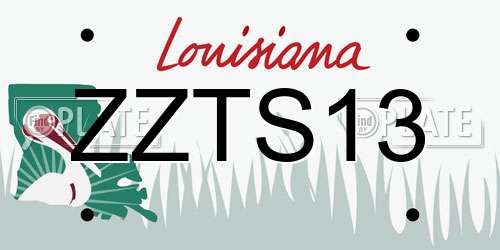 ZZTS13 Louisiana License Plate