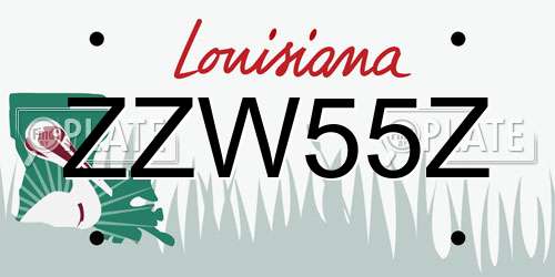 ZZW55Z Louisiana License Plate