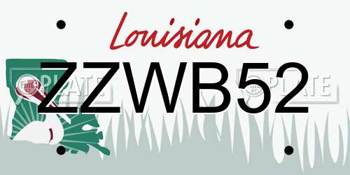 ZZWB52 Louisiana License Plate