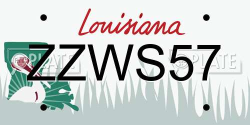 ZZWS57 Louisiana License Plate