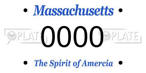 0000 Massachusetts License Plate