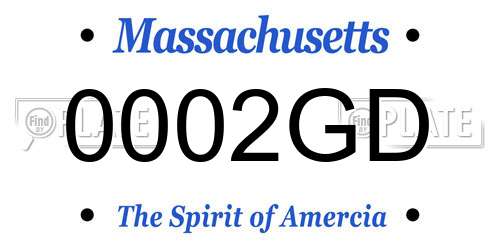 0002GD Massachusetts License Plate