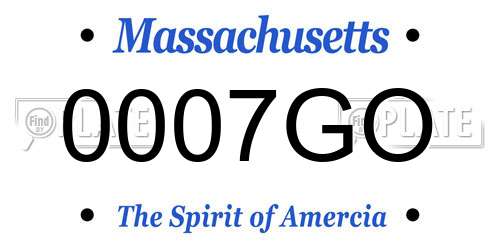 0007GO Massachusetts License Plate