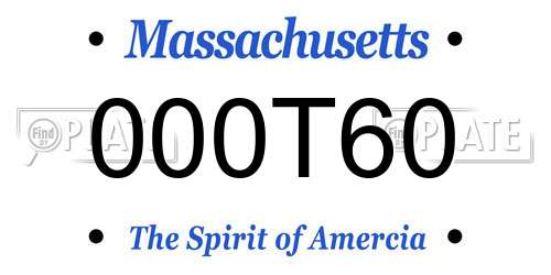 000T60 Massachusetts License Plate