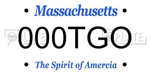 000TGO Massachusetts License Plate