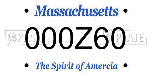 000Z60 Massachusetts License Plate