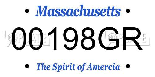 00198GR Massachusetts License Plate