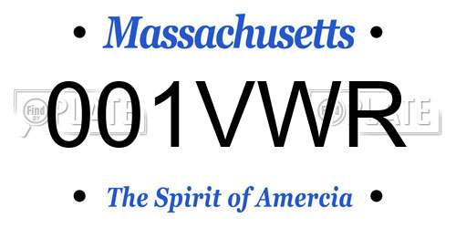 001VWR Massachusetts License Plate