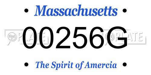 00256G Massachusetts License Plate