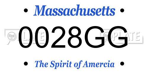 0028GG Massachusetts License Plate
