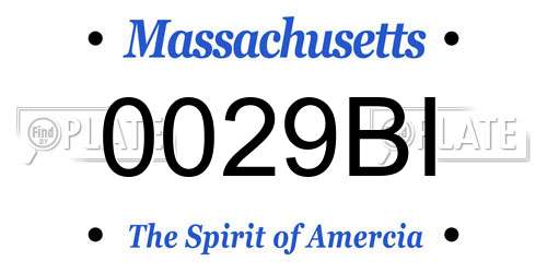 0029BI Massachusetts License Plate