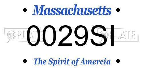 0029SI Massachusetts License Plate