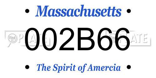 002B66 Massachusetts License Plate