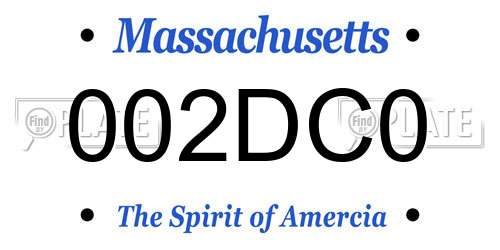 002DC0 Massachusetts License Plate