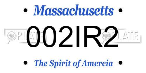 002IR2 Massachusetts License Plate