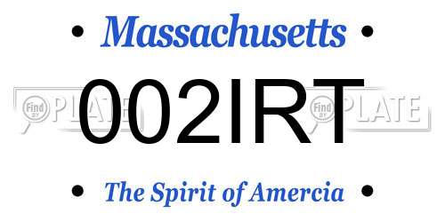 002IRT Massachusetts License Plate
