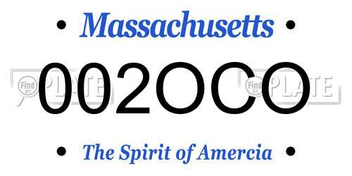002OCO Massachusetts License Plate