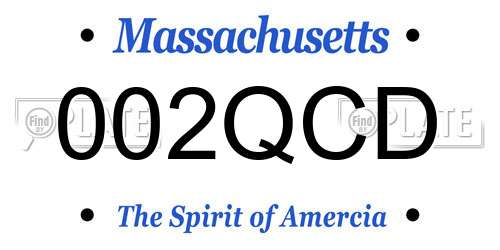 002QCD Massachusetts License Plate