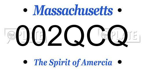 002QCQ Massachusetts License Plate