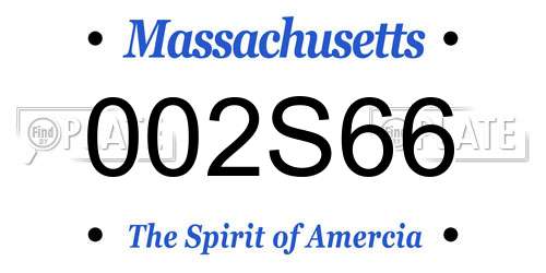 002S66 Massachusetts License Plate