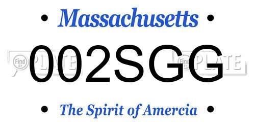 002SGG Massachusetts License Plate