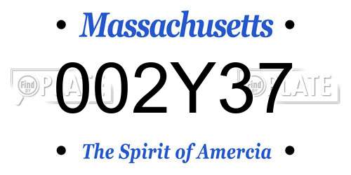 002Y37 Massachusetts License Plate