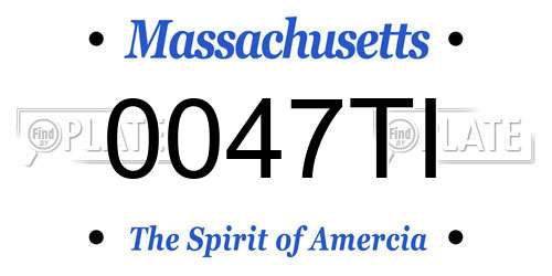 0047TI Massachusetts License Plate