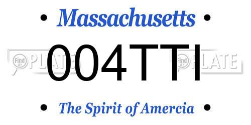 004TTI Massachusetts License Plate