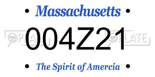 004Z21 Massachusetts License Plate