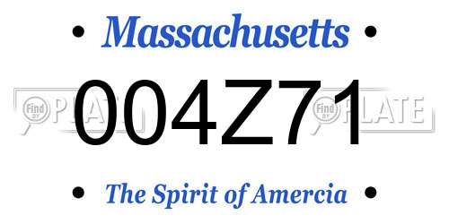 004Z71 Massachusetts License Plate